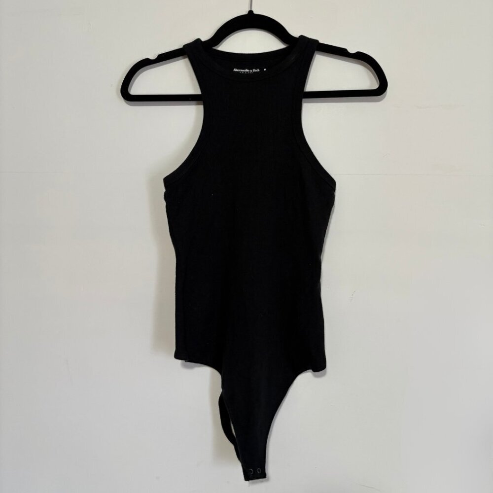 Abercrombie & Fitch Soft Ribbed Black Bodysuit - Size Medium